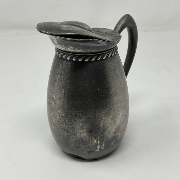 Simpson Hall Miller &Co Quadruple Plate 185 mini Pitcher Jug 5” Lid Creamer K - Picture 7 of 11
